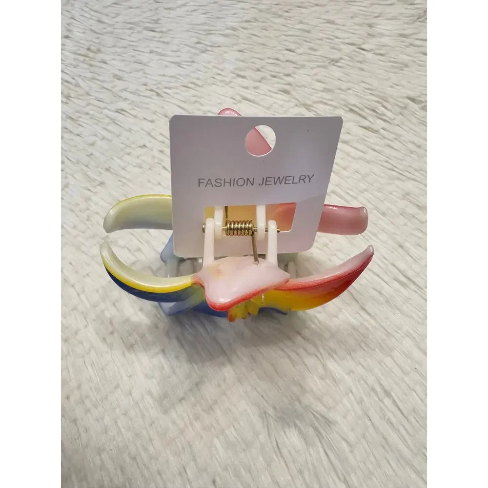 Tropical Hawaiian flower large hair claw clip colorful